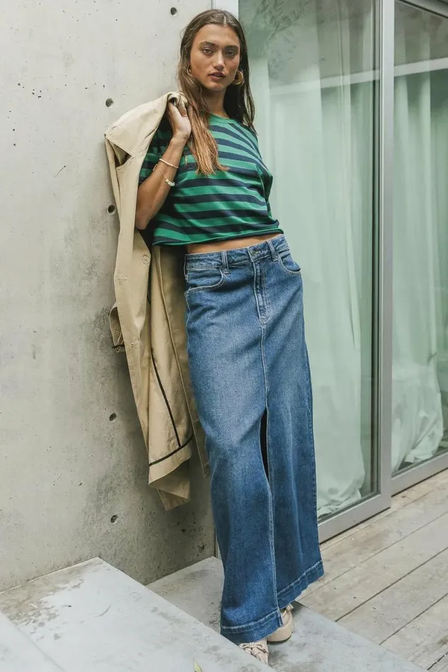 Felix Striped Top In Green Green Women Bohme Tees and Tanks