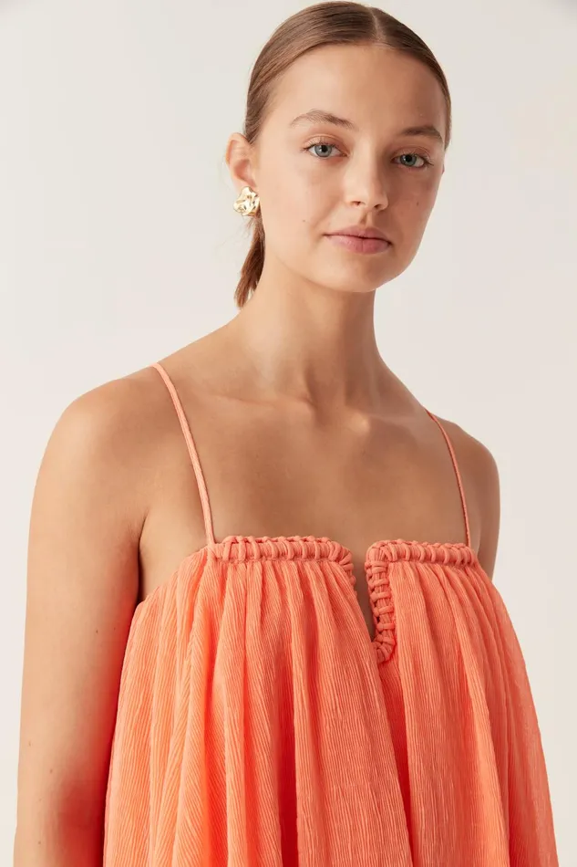 Filigree Sweetheart Midi Dress Sunset Orange Women Aje Bridesmaid Dresses
