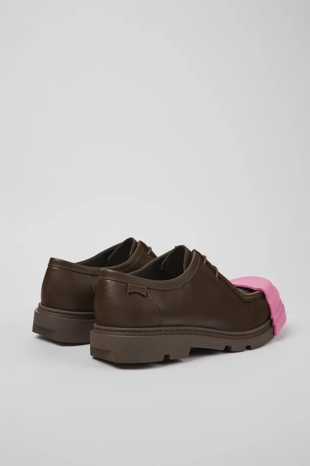 Flat Shoes Women Camper Junction Brown Leather Shoes Flat Shoes Women Camper Junction Brown Leather Shoes