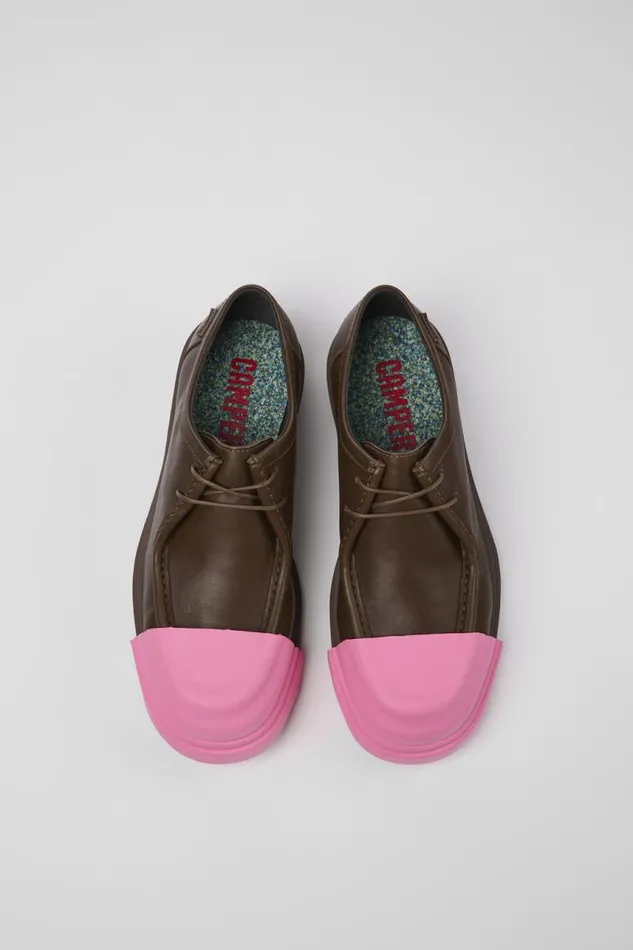 Flat Shoes Women Camper Junction Brown Leather Shoes Flat Shoes Women Camper Junction Brown Leather Shoes