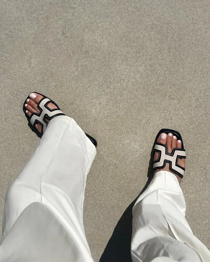 Flats Billini Sandals and Slides GORDY WHEAT LINENBLACK