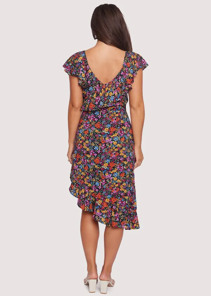 Flora Garden Midi Dress Blacklavender Women Lost Wander Dresses