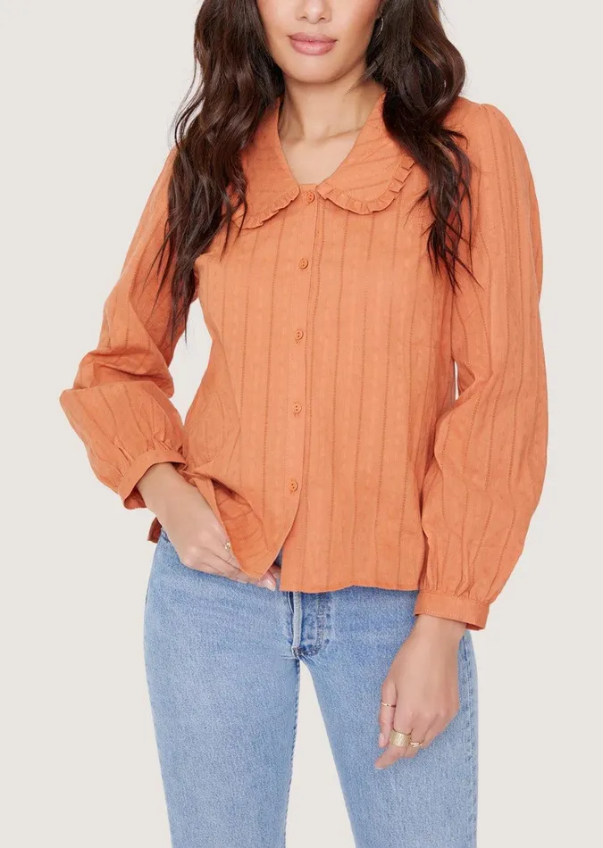 Forever Yours Long Sleeve Blouse Rust Women Lost Wander Tops