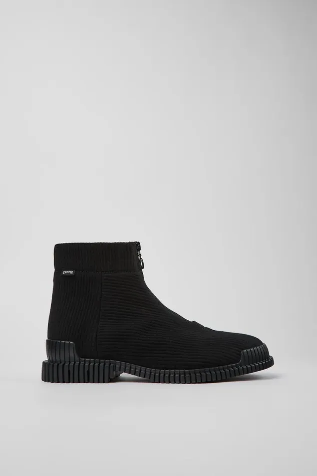 Formal Shoes Men Camper Pix Black Textile Mid Boots
