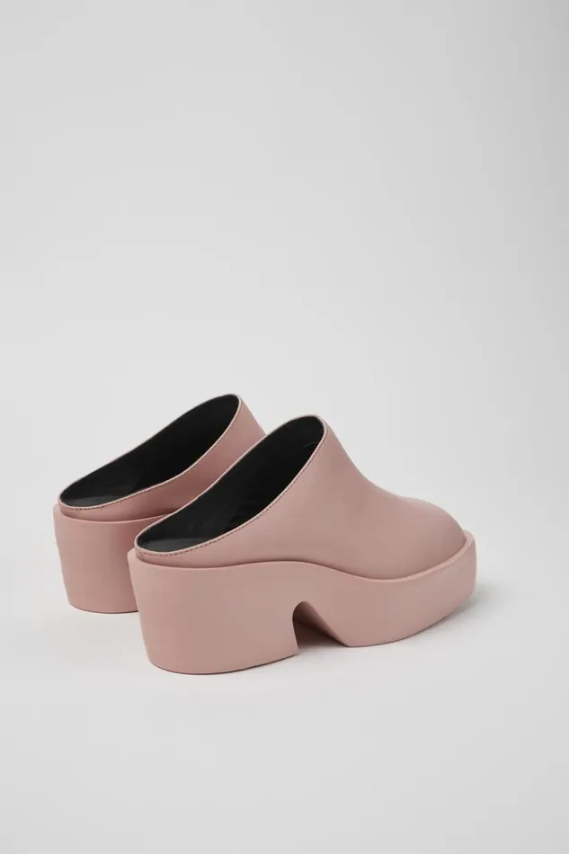 Formal Shoes Women Camper Billie Pink Leather Clogs