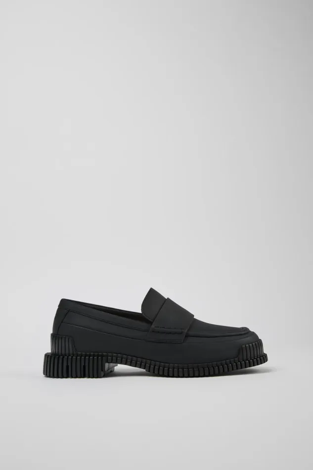 Formal Shoes Women Camper Pix Black Leather Moccasin Ballerina