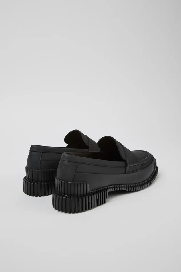 Formal Shoes Women Camper Pix Black Leather Moccasin Ballerina