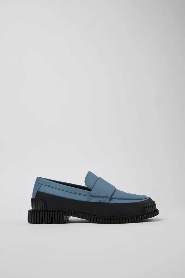 Formal Shoes Women Camper Pix Gray And Black Leather Loafer