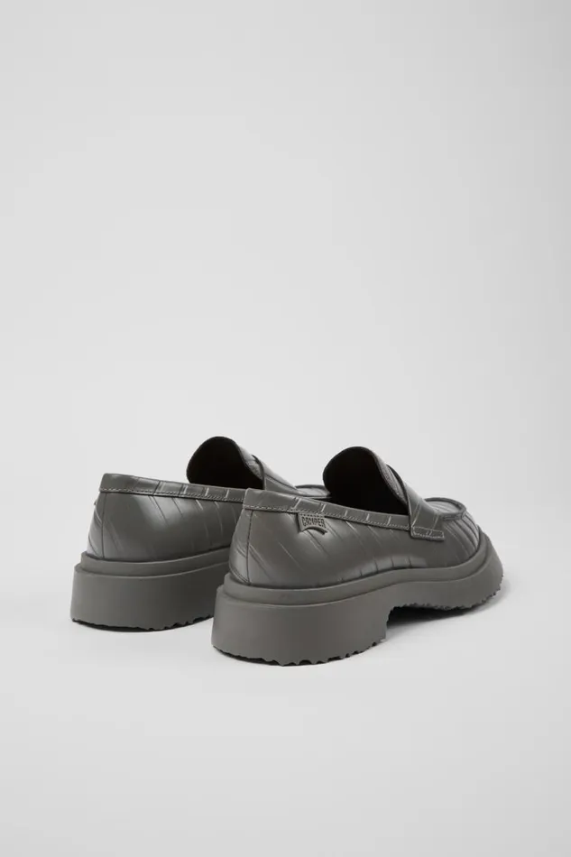Formal Shoes Women Camper Twins Gray Leather Loafers Formal Shoes Women Camper Twins Gray Leather Loafers