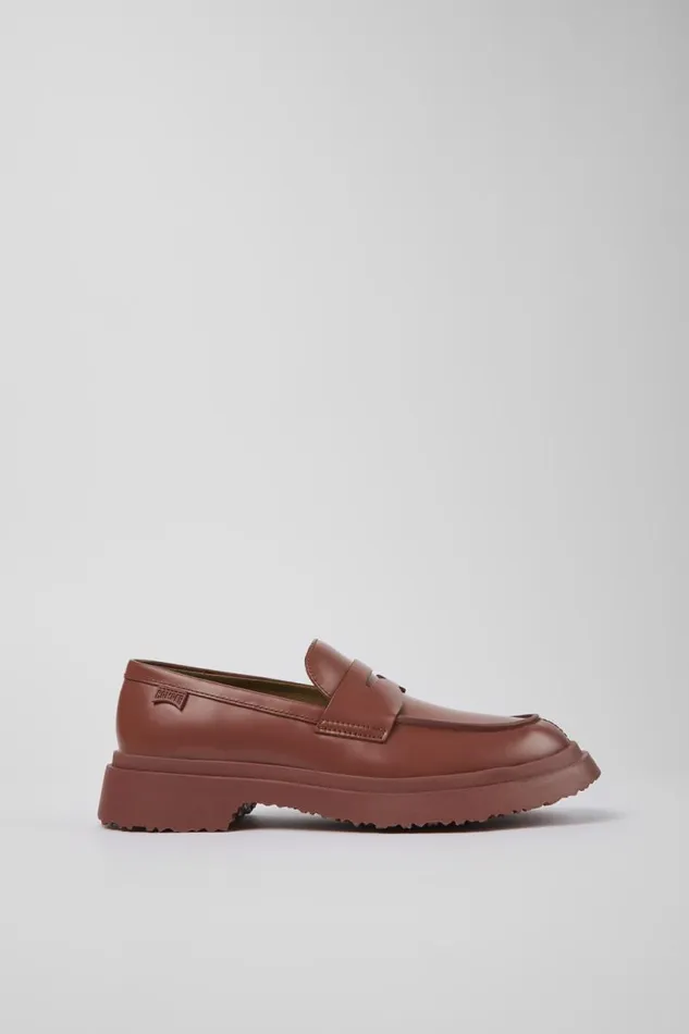 Formal Shoes Women Camper Walden Red Leather Loafer