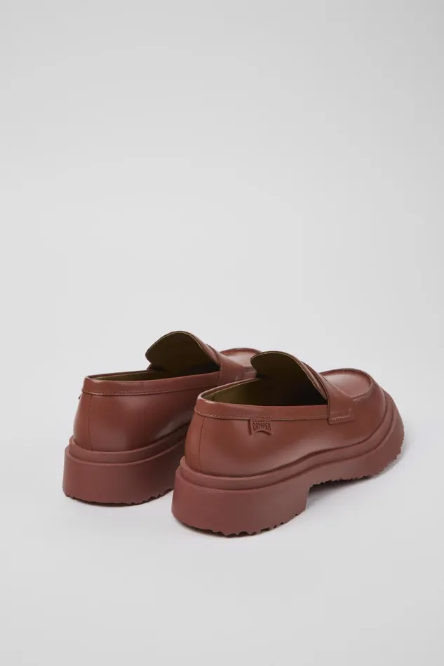 Formal Shoes Women Camper Walden Red Leather Loafer