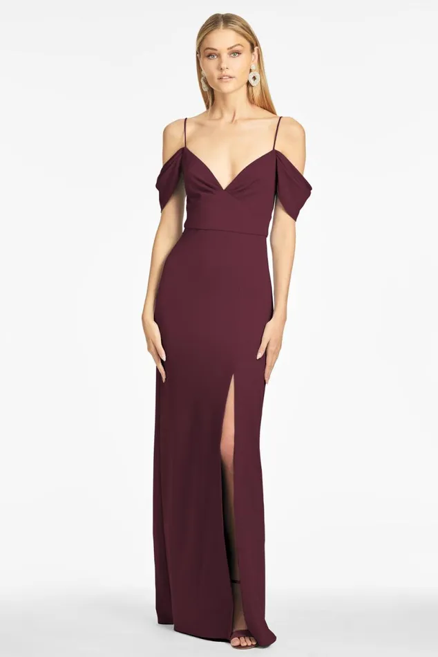 Formal Women Sachin and Babi Brittany 4Way Stretch Crepe Gown 8211 Deep Wine