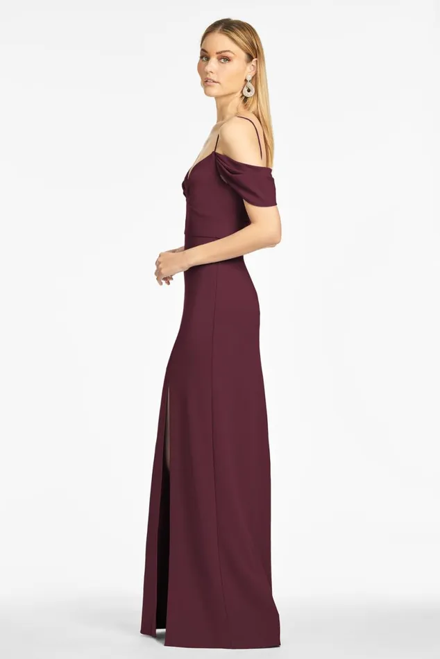 Formal Women Sachin and Babi Brittany 4Way Stretch Crepe Gown 8211 Deep Wine