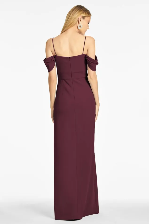 Formal Women Sachin and Babi Brittany 4Way Stretch Crepe Gown 8211 Deep Wine