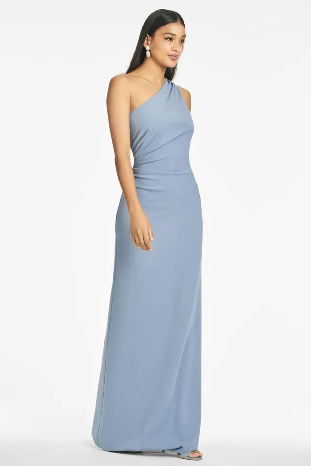 Formal Women Sachin and Babi Cece 4Way Stretch Crepe Gown 8211 Slate Blue