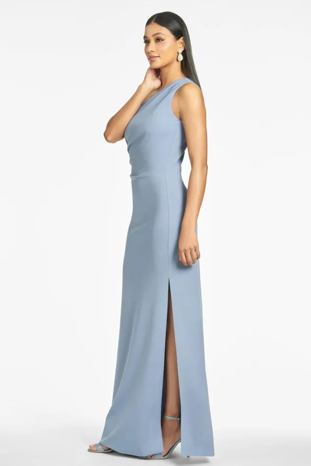 Formal Women Sachin and Babi Cece 4Way Stretch Crepe Gown 8211 Slate Blue