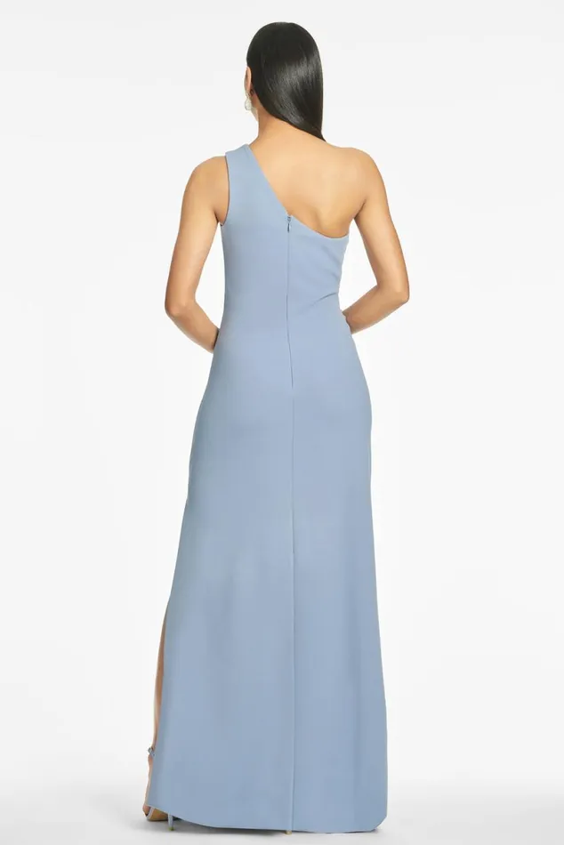 Formal Women Sachin and Babi Cece 4Way Stretch Crepe Gown 8211 Slate Blue