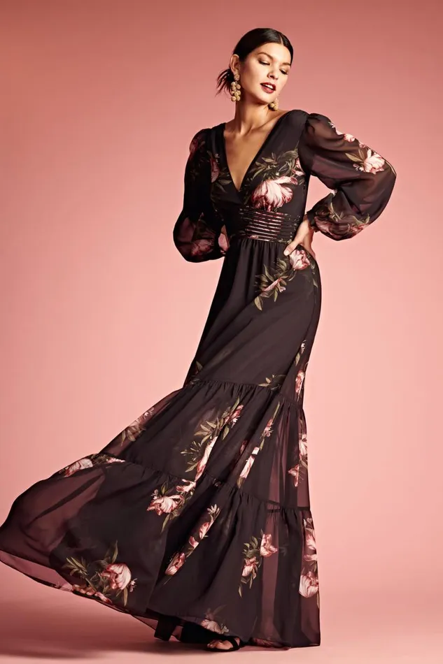 Formal Women Sachin and Babi Jules Gown 8211 Noir Blossom