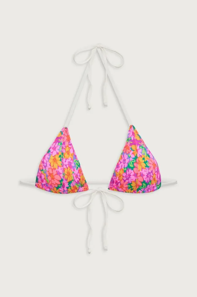 Frankies Bikinis Bikinis Women Coastal Micro Triangle Bikini Top Daisy Pond