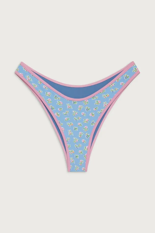 Frankies Bikinis Bikinis Women Dove Classic Floral Bikini Bottom Blue Hawaii