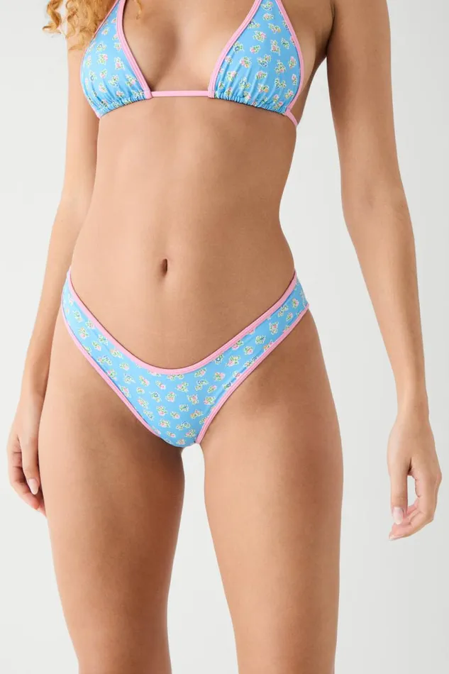 Frankies Bikinis Bikinis Women Dove Classic Floral Bikini Bottom Blue Hawaii