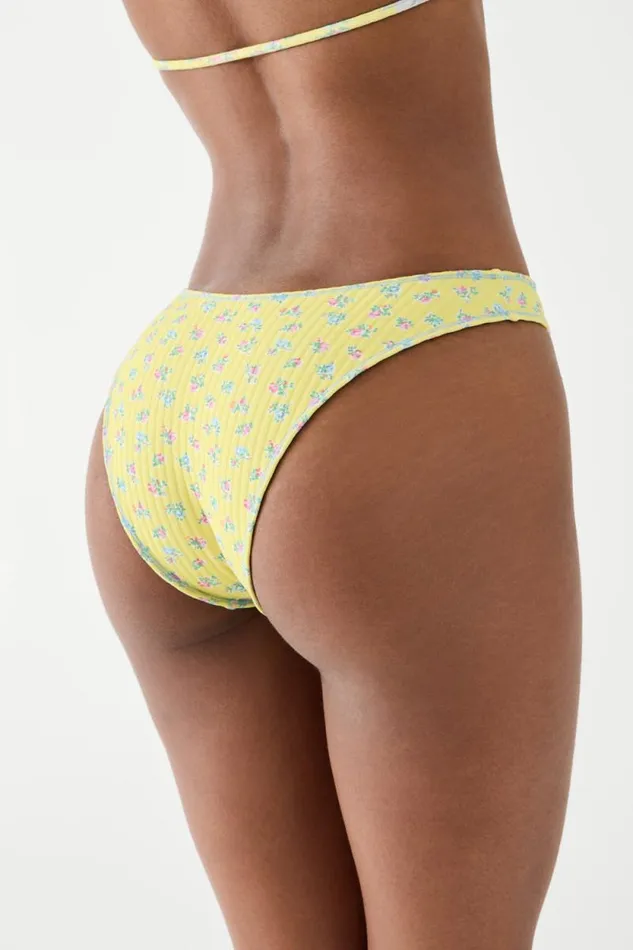 Frankies Bikinis Bikinis Women Dove Classic Ribbed Bikini Bottom Pocketful Of Posies