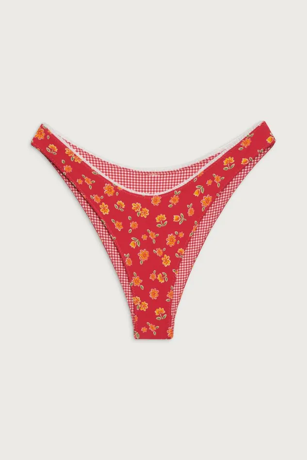 Frankies Bikinis Bikinis Women Dove Reversible Classic Bikini Bottom Summer Flower