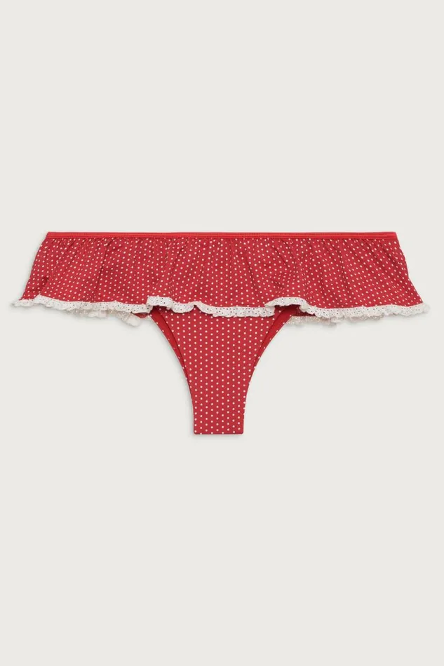 Frankies Bikinis Bikinis Women Mercer Swim Skirt Scarlet Dot