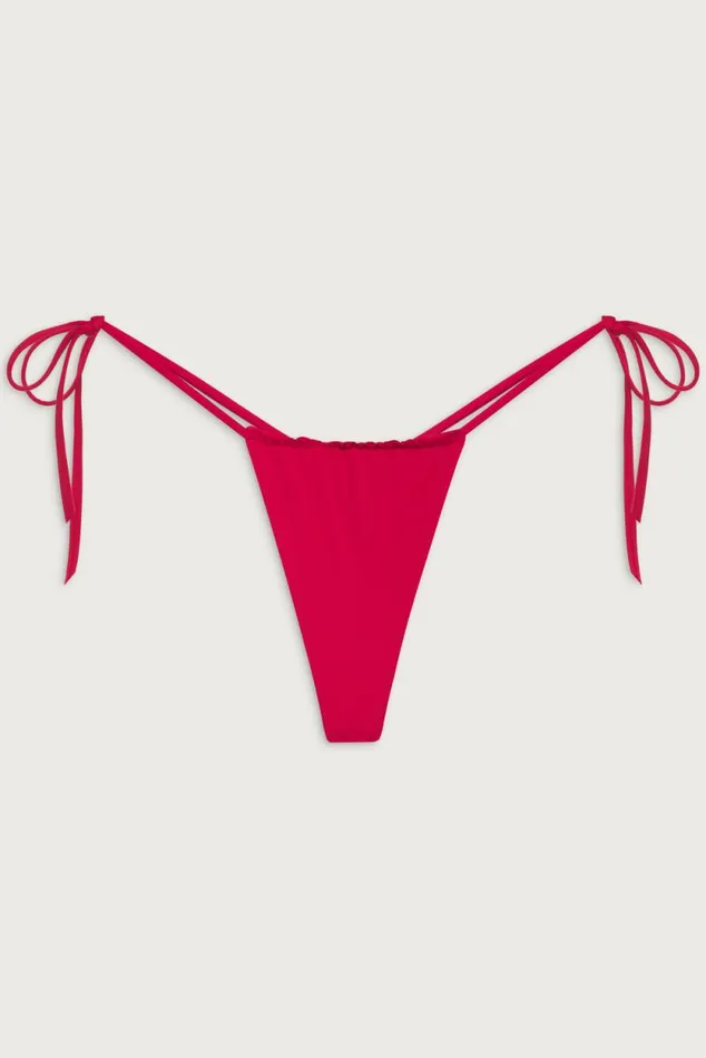 Frankies Bikinis Bikinis Women Tia String Bikini Bottom True Red