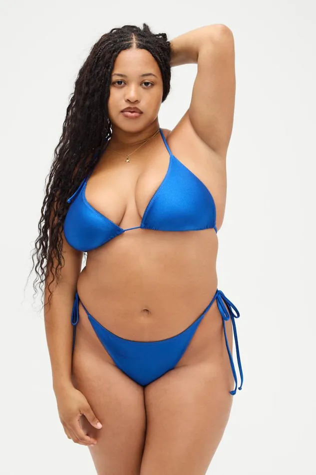 Frankies Bikinis Bikinis Women X DJERF AVENUE Divine Skimpy Bikini Bottom Deep Blue
