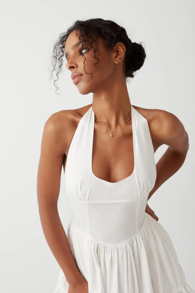 Frankies Bikinis Dresses Women Tulsa Halter Midi Dress White