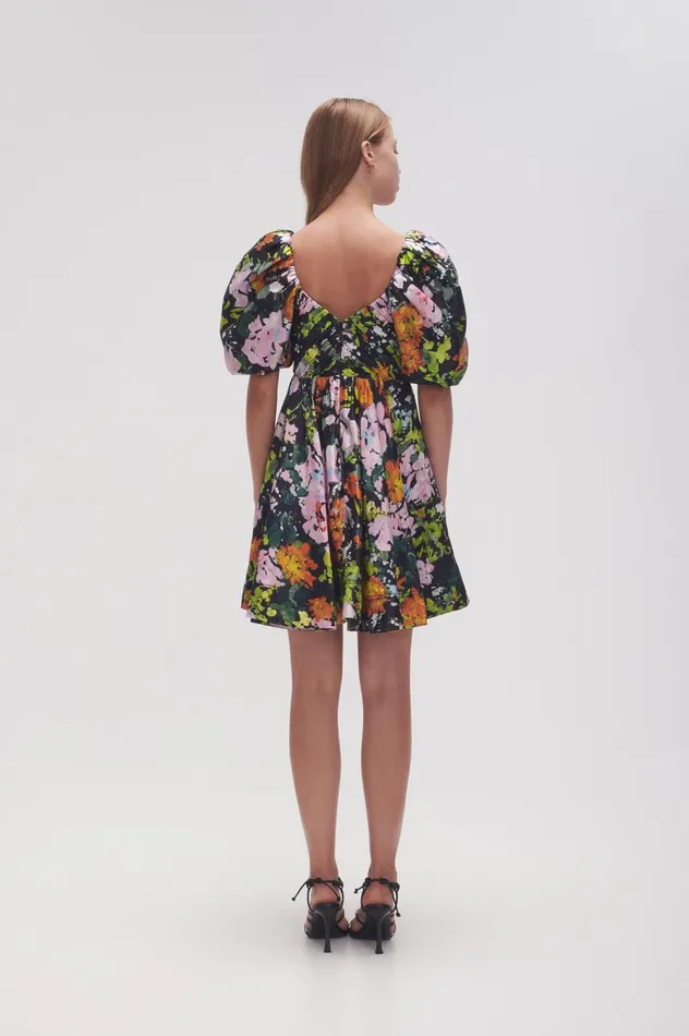 Gabrielle Plunge Mini Dress Midnight Floral Women Aje Mini Dresses