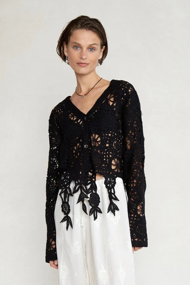 Gia Cardigan Black Women Chan Luu Tops