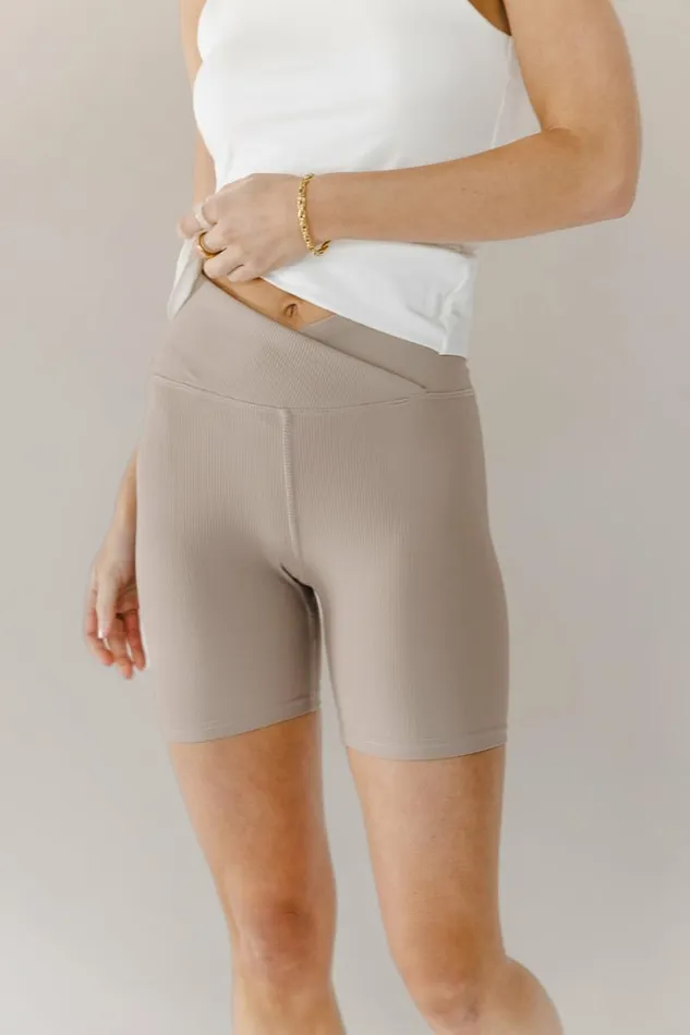 Gia Ribbed Biker Shorts Sand Women Bohme Loungewear