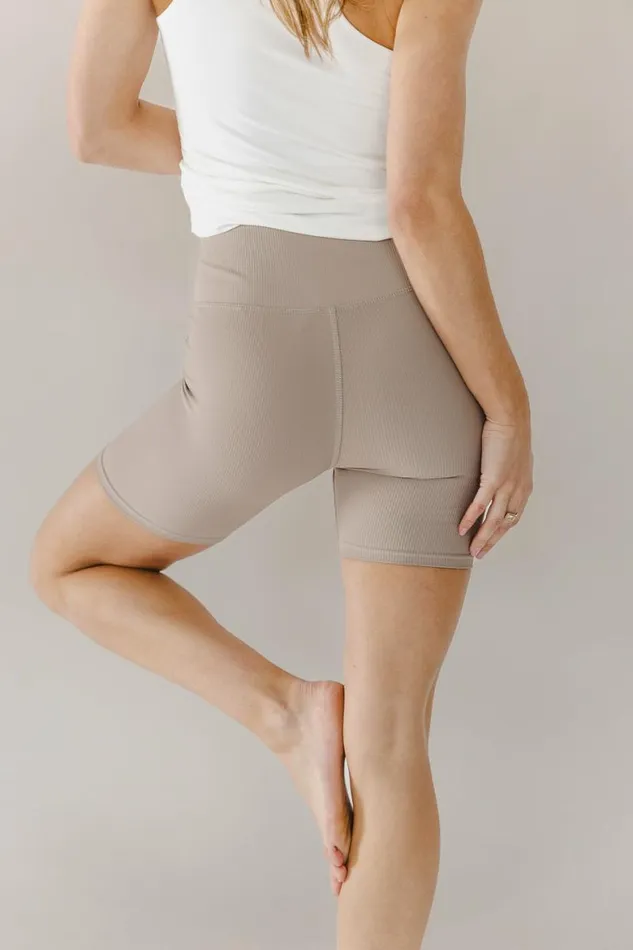 Gia Ribbed Biker Shorts Sand Women Bohme Loungewear