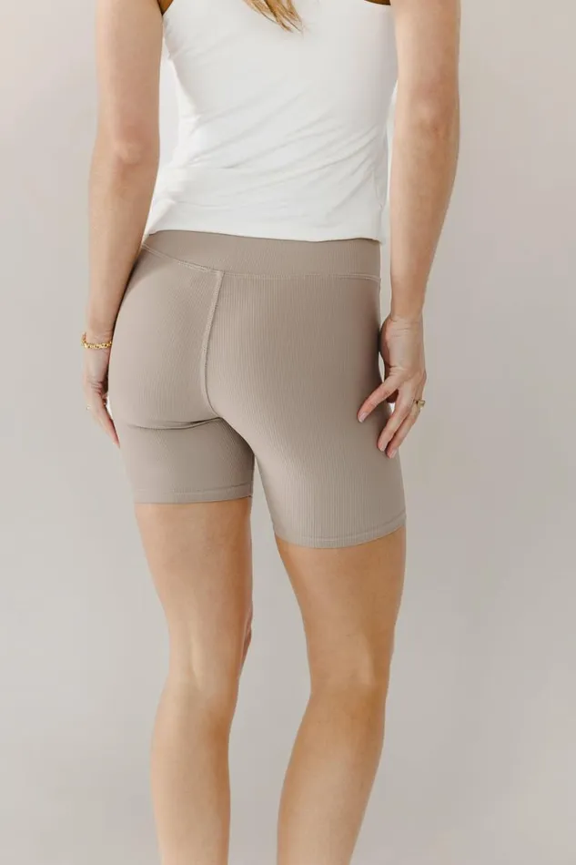Gia Ribbed Biker Shorts Sand Women Bohme Loungewear