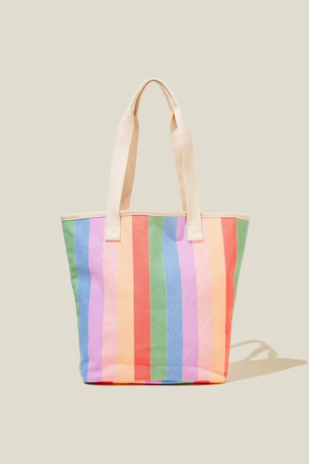 Girls 214 Bags and Backpacks Cotton On Summer Tote Bag Blush Pinklilac Drop Stripe
