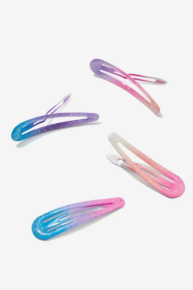Girls 214 Hair Accessories Cotton On 4 Pk Snap Clips Pastel Pink Ombre Classics