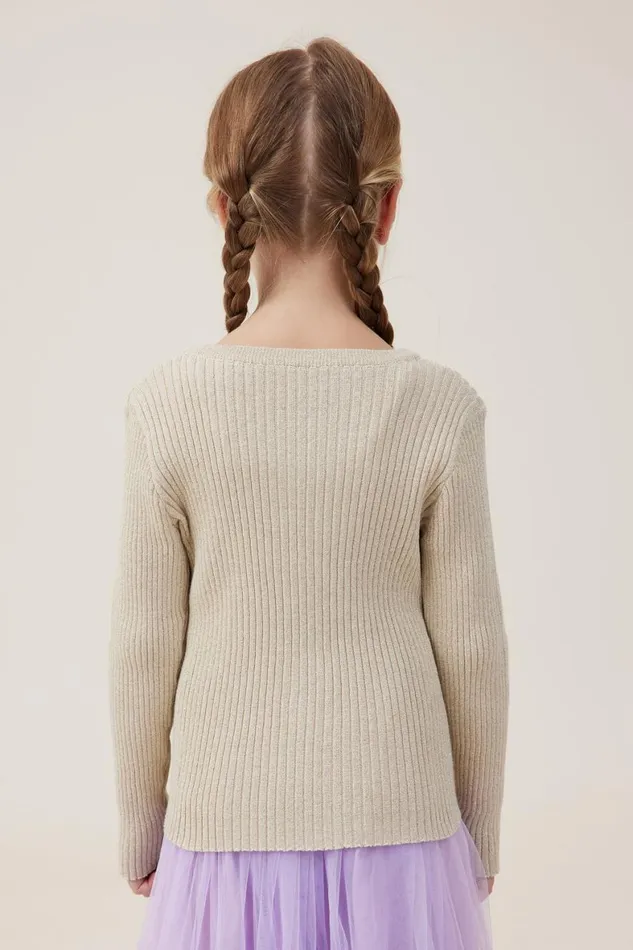 Girls 214 Jackets and Sweaters Cotton On Molly Cardigan Dark Vanilla Gold Sparkle