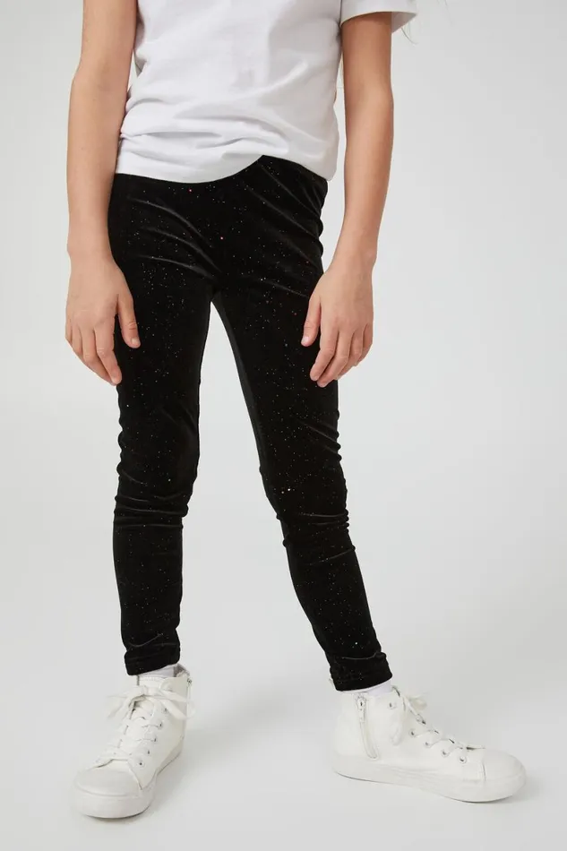 Girls 214 Leggings Pants and Jeans Cotton On Huggie Tights Black Holographic Speckle