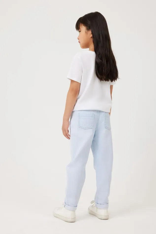Girls 214 Leggings Pants and Jeans Cotton On India Mom Jean Bleach Blue Wash
