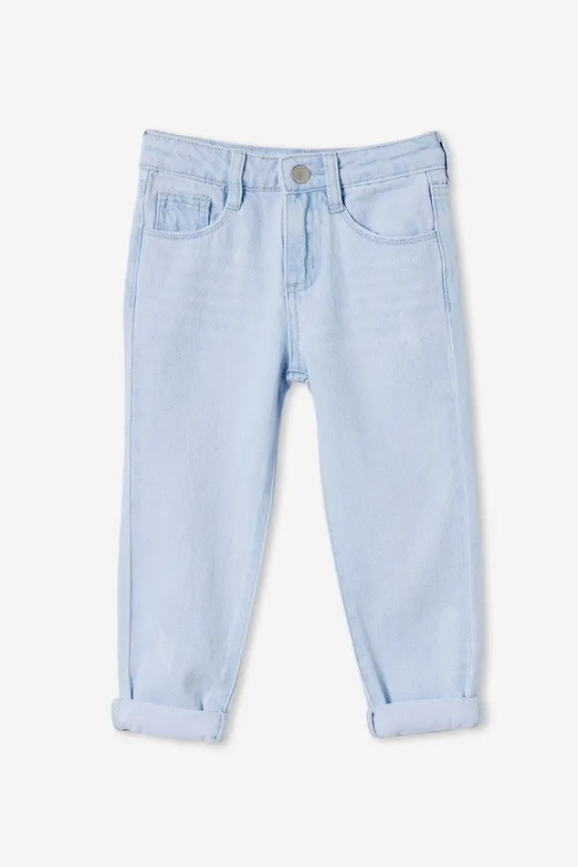 Girls 214 Leggings Pants and Jeans Cotton On India Mom Jean Bleach Blue Wash