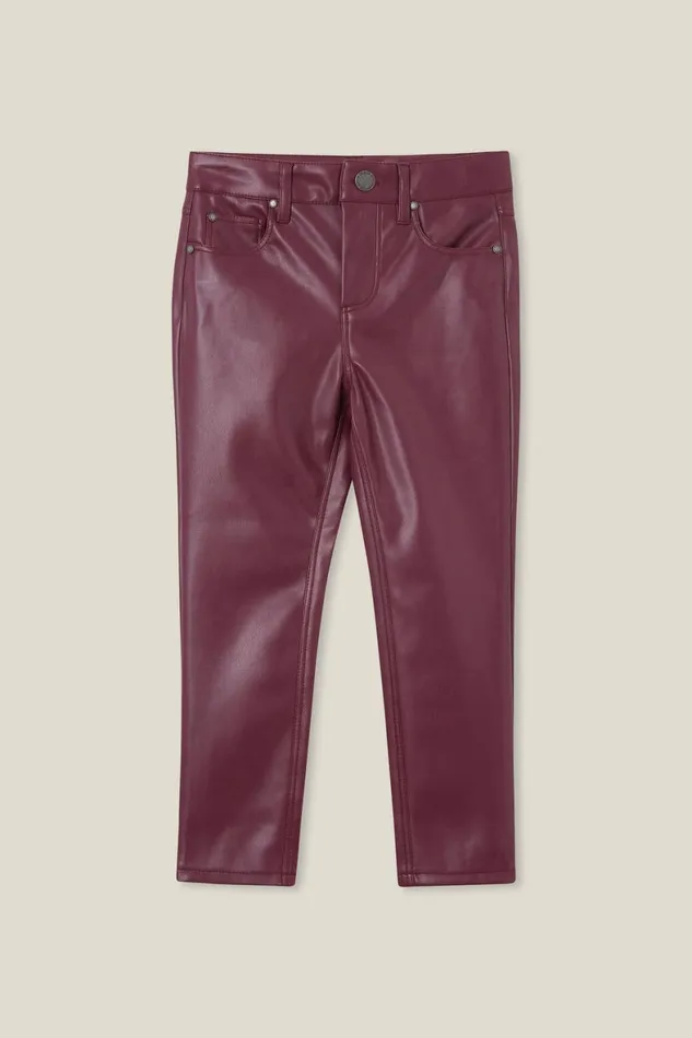 Girls 214 Leggings Pants and Jeans Cotton On Robbey Vegan Leather Pant Crushed Berry