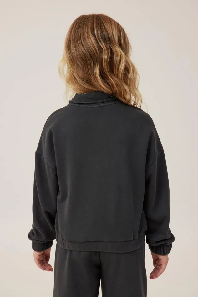 Girls 214 Sweatshirts and Sweatpants Cotton On Naomi Half Zip Pullover Phantom