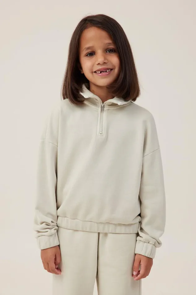 Girls 214 Sweatshirts and Sweatpants Cotton On Naomi Half Zip Pullover Rainy Day