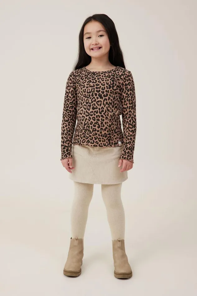 Girls 214 Tops and TShirts Cotton On Jade Crew Taupy Brownleopard
