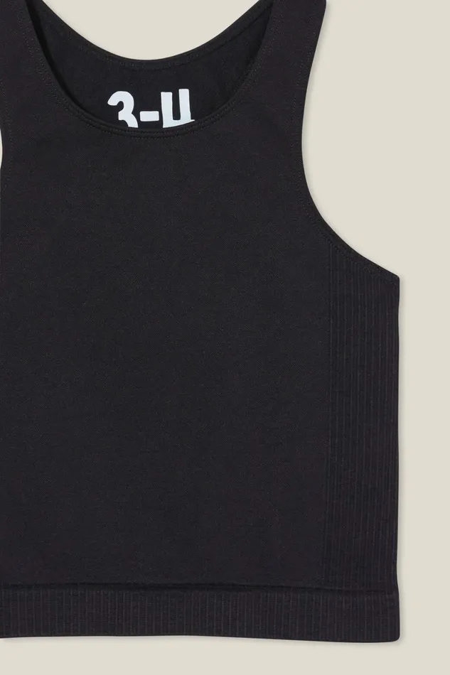 Girls 214 Tops and TShirts Cotton On Kali Seamfree Tank Black