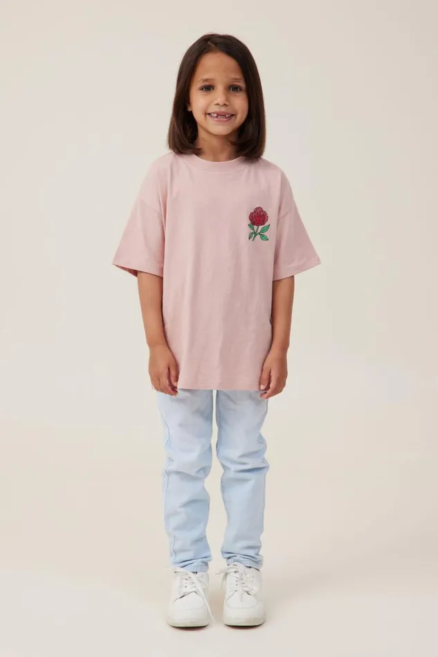 Girls 214 Tops and TShirts Cotton On License Drop Shoulder Short Sleeve Tee Lcn Bra Guns N Roses Bad Obsessionzephyr