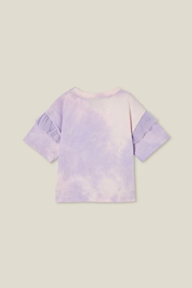 Girls 214 Tops and TShirts Cotton On License Party Short Sleeve Top Lcn Per Acdcvintage Lilac Tie Dye