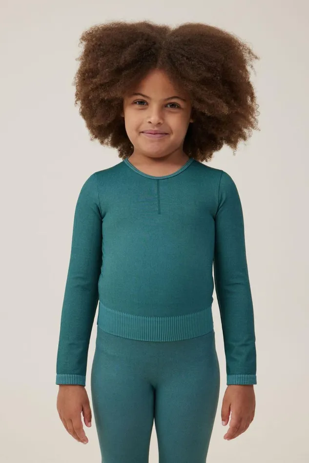 Girls 214 Tops and TShirts Cotton On Summer Long Sleeve Top Turtle Green Wash